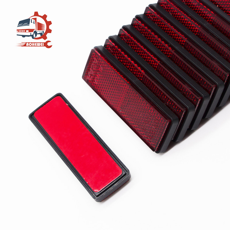 AOHEWEI 3vnt Atšvaitai Stačiakampio ženklo Signalo Galinė padėtis Automobilių vežėjams Tvora Vartų stulpas Dviračio Šoninis Saugumas Atšvaitas