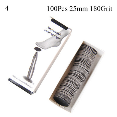 100 vnt. Keičiamas švitrinio popieriaus diskas Šlifavimo popierius Priedas Elektrinis pėdų nuospaudų šalinimo įrankis Diskai Pagalvėlės Pedikiūras Pėdų rasp dildės