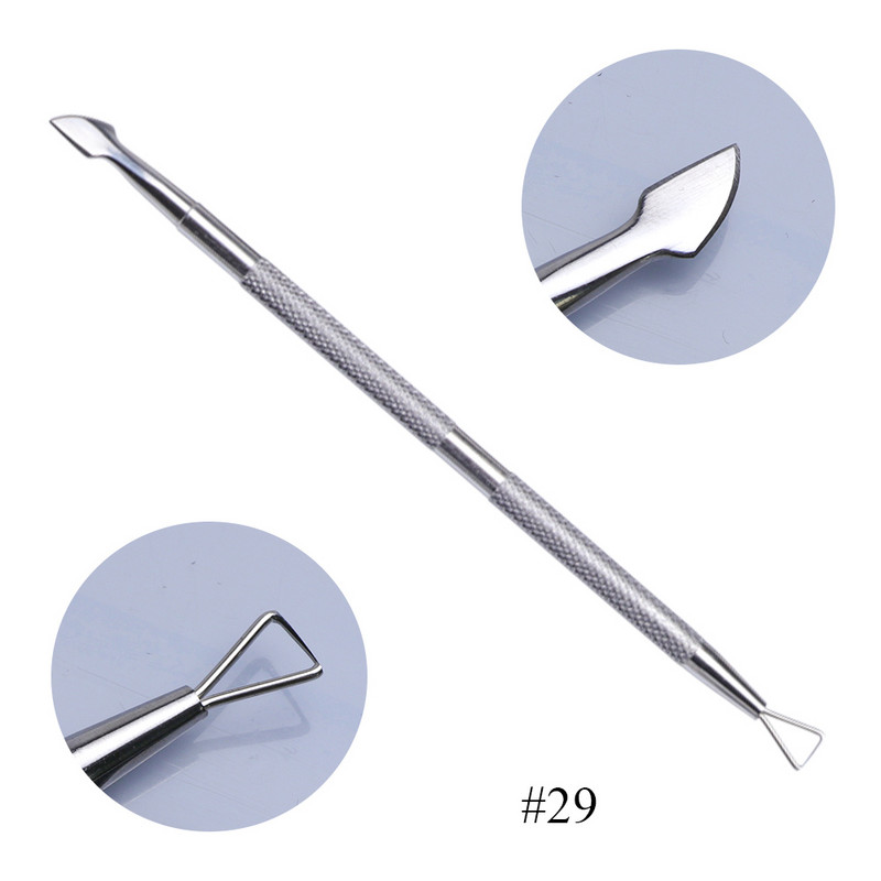 14 vrsta Nail Art od nehrđajućeg čelika Gurač zanoktica Čišćenje Lak za miješanje Puder u prahu Spatule Šipke za toniranje Sredstvo za uklanjanje šminke za manikuru LAA17