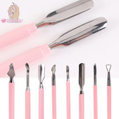 1kom dvostrani gurač zanoktica od nehrđajućeg čelika Sredstvo za uklanjanje ružičaste mrtve kože Nail Art Cleaner Care Alat za manikuru i pedikuru