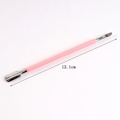 1kom dvostrani gurač zanoktica od nehrđajućeg čelika Sredstvo za uklanjanje ružičaste mrtve kože Nail Art Cleaner Care Alat za manikuru i pedikuru