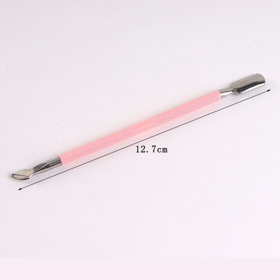 1kom dvostrani gurač zanoktica od nehrđajućeg čelika Sredstvo za uklanjanje ružičaste mrtve kože Nail Art Cleaner Care Alat za manikuru i pedikuru