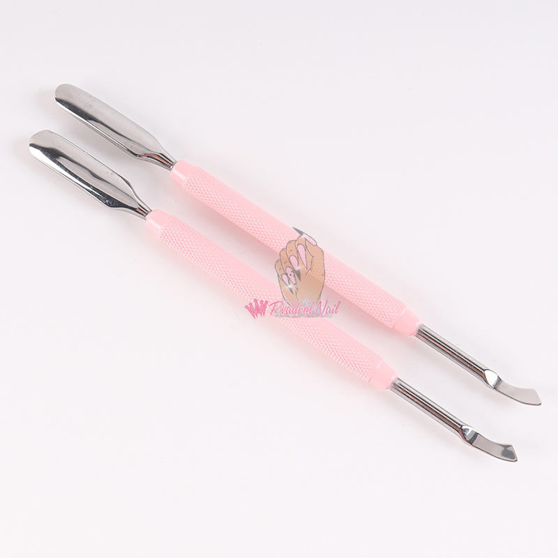 1kom dvostrani gurač zanoktica od nehrđajućeg čelika Sredstvo za uklanjanje ružičaste mrtve kože Nail Art Cleaner Care Alat za manikuru i pedikuru