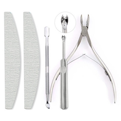 Nagų dailės šveičiamųjų įrankių rinkinys Nagų dildės odelių žnyplėms įrankis Šaukšto stūmiklio nuėmiklis Pjaustyklė Clipper Trimmer Žirklės Manikiūro įrankis