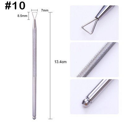 1vnt Sidabrinis dvipusis odelių stūmiklis Dead Skin Push Remover pedikiūrui Manikiūrui Nagų dailės valiklis priežiūros priemonė nerūdijantis plienas