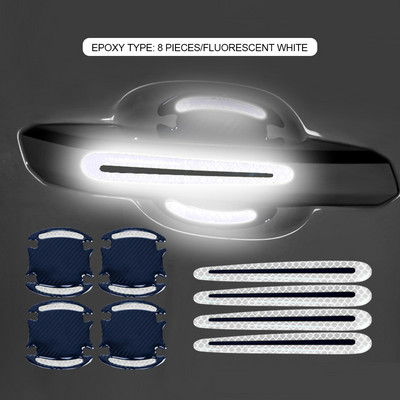 4 vnt. / rinkinys durų rankenos lipdukas 3D anglies pluošto automobilio durų rankenos dažai, apsaugantys nuo įbrėžimų lipdukai, automatiniai įbrėžiami dangteliai, lipdukai