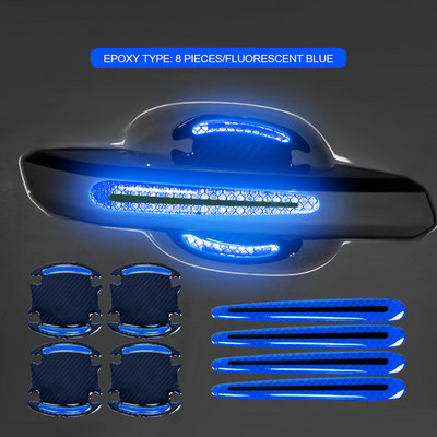 4 vnt. / rinkinys durų rankenos lipdukas 3D anglies pluošto automobilio durų rankenos dažai, apsaugantys nuo įbrėžimų lipdukai, automatiniai įbrėžiami dangteliai, lipdukai