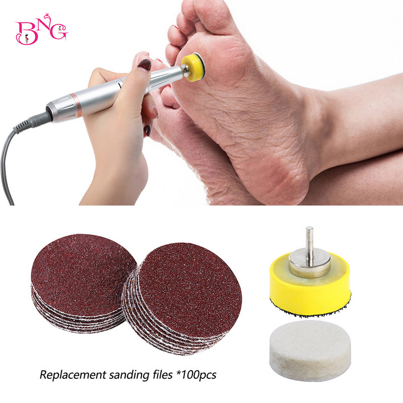 Pakaitinis pėdų dildelių rinkinys Šlifavimo popierius Vilna poliravimo pėdų priežiūra Rasp Disk Shaft Elektriniai nagų grąžtai Pedikiūro įrankių rinkiniai