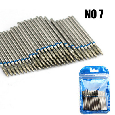 50 vnt nagų grąžtų rinkinys deimantinio manikiūro dildės Rotaciniai frezavimo pjaustytuvai elektrinei mašinai gelinis lakavimas pašalina įtrūkusius nagų įrankius