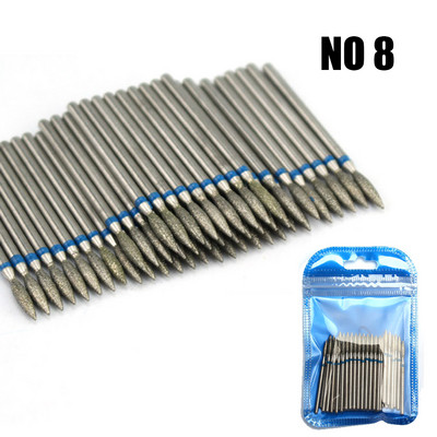 50 vnt nagų grąžtų rinkinys deimantinio manikiūro dildės Rotaciniai frezavimo pjaustytuvai elektrinei mašinai gelinis lakavimas pašalina įtrūkusius nagų įrankius