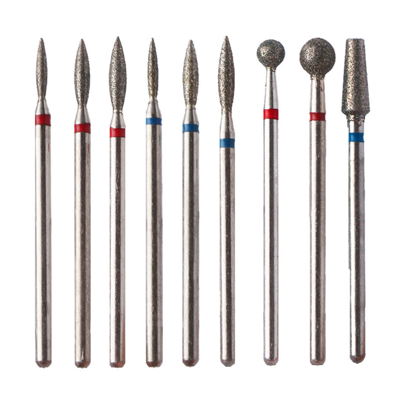 50 vnt nagų grąžtų rinkinys deimantinio manikiūro dildės Rotaciniai frezavimo pjaustytuvai elektrinei mašinai gelinis lakavimas pašalina įtrūkusius nagų įrankius