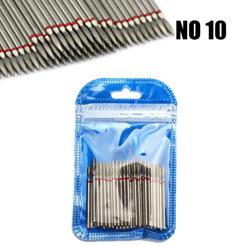 50 vnt nagų grąžtų rinkinys deimantinio manikiūro dildės Rotaciniai frezavimo pjaustytuvai elektrinei mašinai gelinis lakavimas pašalina įtrūkusius nagų įrankius