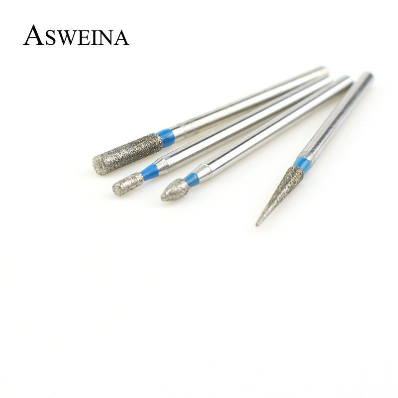ASWEINA 30vnt/komplektas Deimantinis nagų grąžtas odelių odelių aparatas manikiūro mašinai Priedai Frezė Nuėmimo įrankiai Nagų dildės