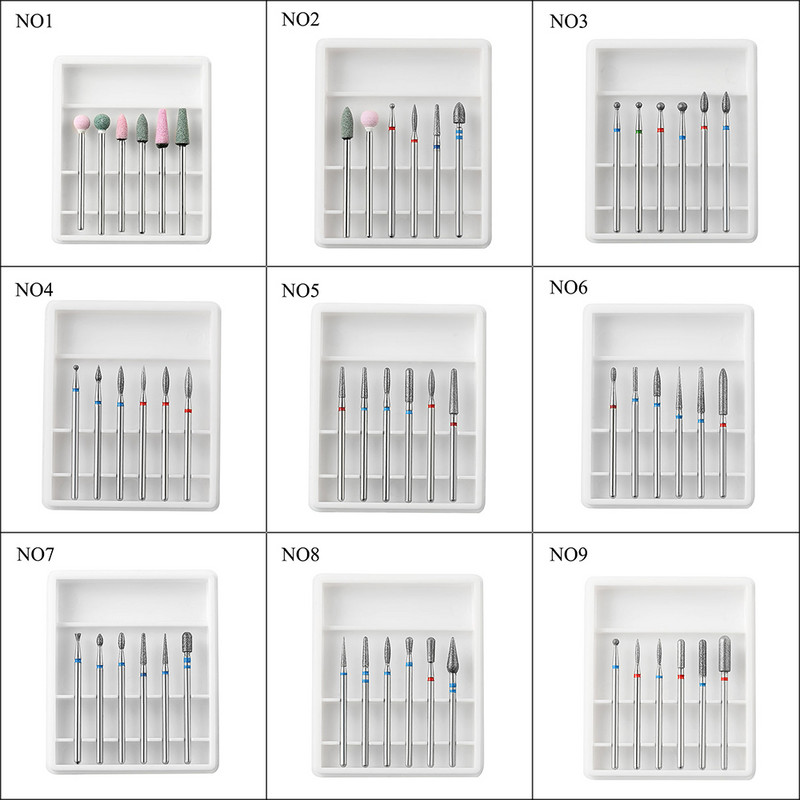 9 tipo deimantinio korundo nagų gręžimo rinkinys manikiūro frezavimo staklės elektrinis pedikiūro staklės antgalis odelių šalinimo įrankio priedai
