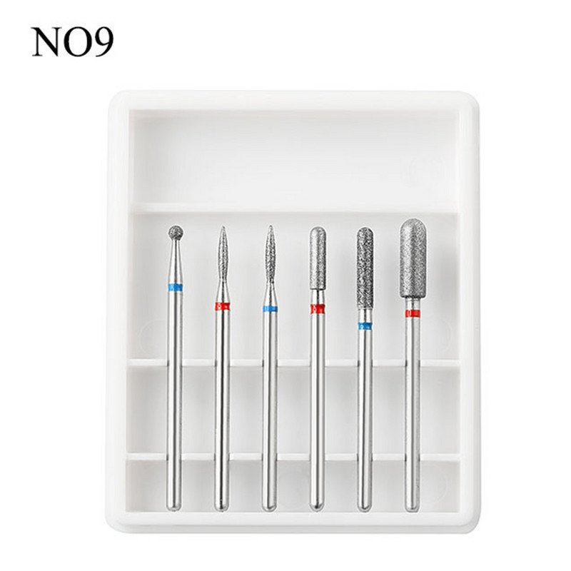 9 tipo deimantinio korundo nagų gręžimo rinkinys manikiūro frezavimo staklės elektrinis pedikiūro staklės antgalis odelių šalinimo įrankio priedai