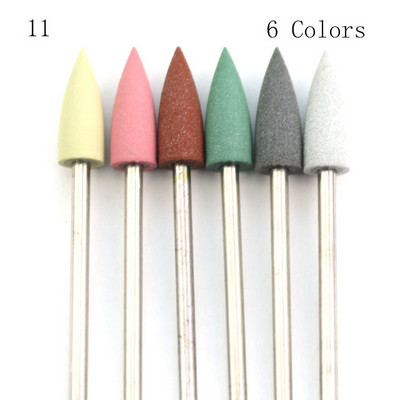 6 vnt Silikoniniai nagų grąžtai Elektriniai sukamieji grąžtai rinkinys Poliravimo buferio dildės Manikiūro pedikiūro mašinos priedai Įrankiai