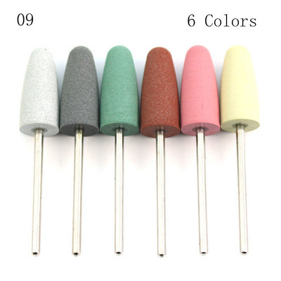 6 vnt Silikoniniai nagų grąžtai Elektriniai sukamieji grąžtai rinkinys Poliravimo buferio dildės Manikiūro pedikiūro mašinos priedai Įrankiai