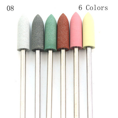 6 vnt Silikoniniai nagų grąžtai Elektriniai sukamieji grąžtai rinkinys Poliravimo buferio dildės Manikiūro pedikiūro mašinos priedai Įrankiai