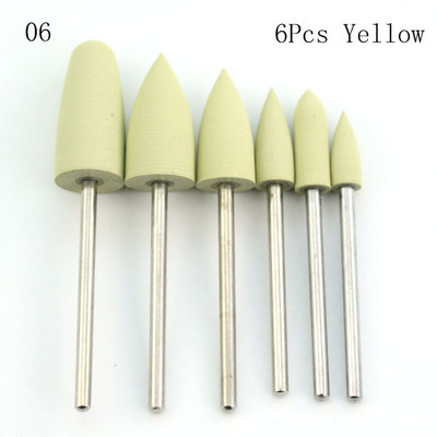 6 vnt Silikoniniai nagų grąžtai Elektriniai sukamieji grąžtai rinkinys Poliravimo buferio dildės Manikiūro pedikiūro mašinos priedai Įrankiai