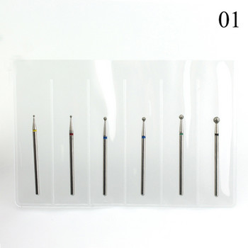 6 τμχ/Σετ διαμαντένιο τρυπάνι για νύχια φρεζάρισμα με περιστροφική γρέζια ηλεκτρικό για μανικιούρ Εργαλείο αφαίρεσης επιδερμίδας αξεσουάρ Nail Art