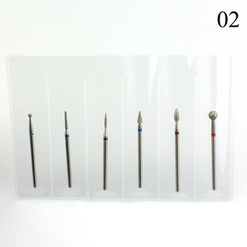 6 τμχ/Σετ διαμαντένιο τρυπάνι για νύχια φρεζάρισμα με περιστροφική γρέζια ηλεκτρικό για μανικιούρ Εργαλείο αφαίρεσης επιδερμίδας αξεσουάρ Nail Art