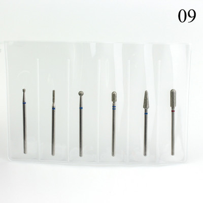 6 vnt / rinkinys Deimantiniai nagų gręžimo frezavimo antgaliai Rotary Burr Eletric manikiūro mašinai odelių šalinimo įrankis Nagų dailės priedas