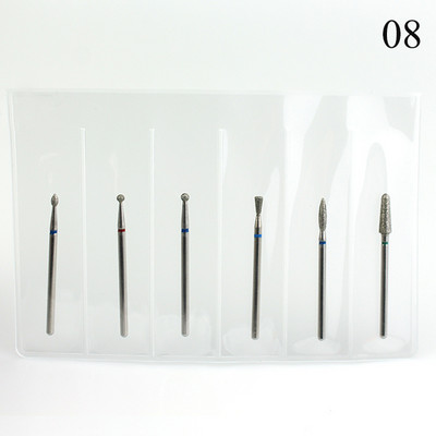 6 vnt / rinkinys Deimantiniai nagų gręžimo frezavimo antgaliai Rotary Burr Eletric manikiūro mašinai odelių šalinimo įrankis Nagų dailės priedas
