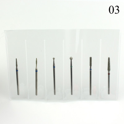 6 vnt / rinkinys Deimantiniai nagų gręžimo frezavimo antgaliai Rotary Burr Eletric manikiūro mašinai odelių šalinimo įrankis Nagų dailės priedas