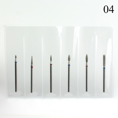 6 vnt / rinkinys Deimantiniai nagų gręžimo frezavimo antgaliai Rotary Burr Eletric manikiūro mašinai odelių šalinimo įrankis Nagų dailės priedas