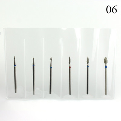 6 vnt / rinkinys Deimantiniai nagų gręžimo frezavimo antgaliai Rotary Burr Eletric manikiūro mašinai odelių šalinimo įrankis Nagų dailės priedas