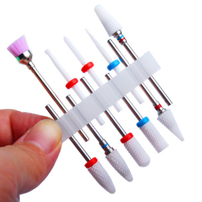 10 vnt Keraminių frezų rinkinys nagų grąžtai manikiūro grąžtams elektriniai pedikiūro dildės odelių šalinimo priedai