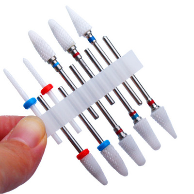 10 vnt Keraminių frezų rinkinys nagų grąžtai manikiūro grąžtams elektriniai pedikiūro dildės odelių šalinimo priedai