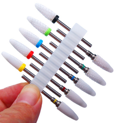 10 vnt Keraminių frezų rinkinys nagų grąžtai manikiūro grąžtams elektriniai pedikiūro dildės odelių šalinimo priedai