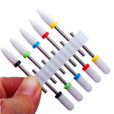 10 vnt Keraminių frezų rinkinys nagų grąžtai manikiūro grąžtams elektriniai pedikiūro dildės odelių šalinimo priedai