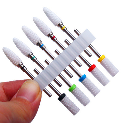 10 vnt Keraminių frezų rinkinys nagų grąžtai manikiūro grąžtams elektriniai pedikiūro dildės odelių šalinimo priedai