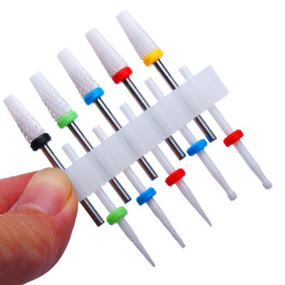 10 vnt Keraminių frezų rinkinys nagų grąžtai manikiūro grąžtams elektriniai pedikiūro dildės odelių šalinimo priedai