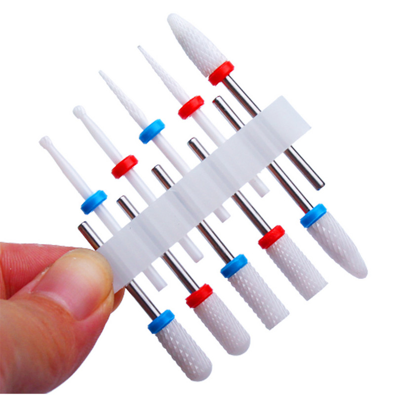 10 vnt Keraminių frezų rinkinys nagų grąžtai manikiūro grąžtams elektriniai pedikiūro dildės odelių šalinimo priedai