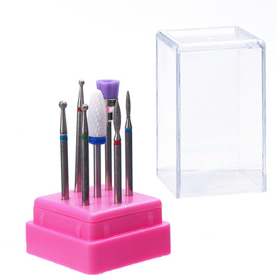 7 vnt Keraminio karbido nagų grąžtai dildės Frezavimo pjaustytuvų rinkinys Manikiūras Rotary Burr Elektrinis pedikiūro staklės Priedai