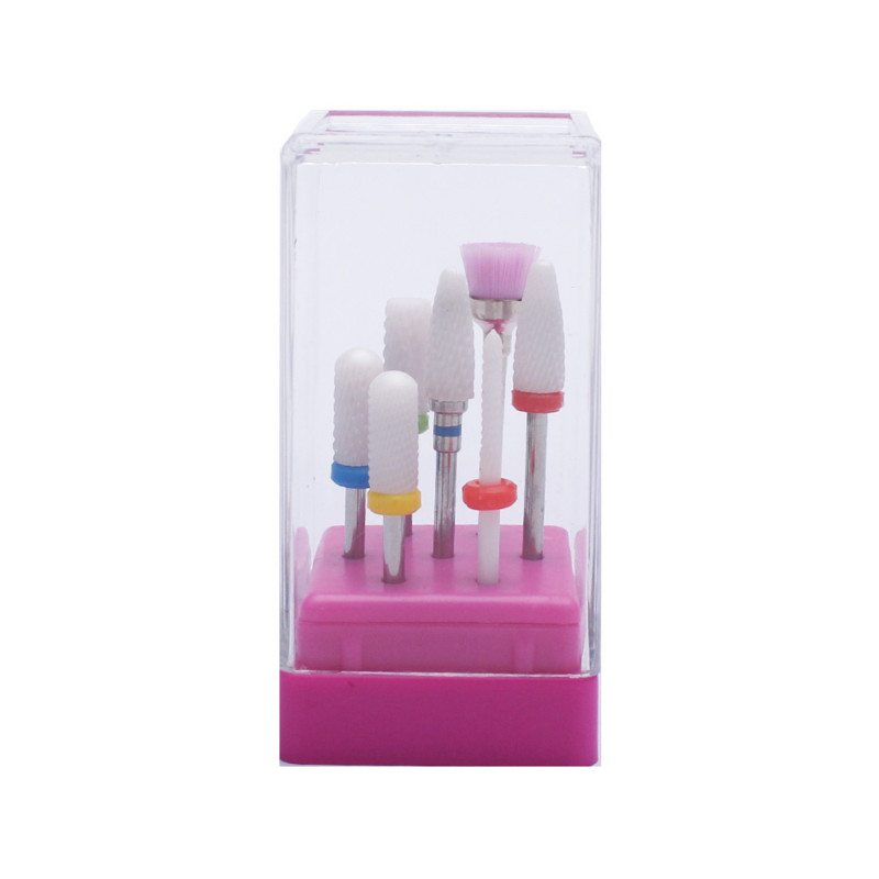 7 vnt Keraminio karbido nagų grąžtai dildės Frezavimo pjaustytuvų rinkinys Manikiūras Rotary Burr Elektrinis pedikiūro staklės Priedai