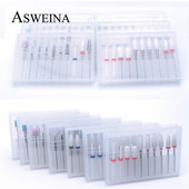 10 vnt nagų grąžtų rinkinys Keraminių frezavimo pjaustytuvų rinkinys Elektrinės mašinos manikiūro antgaliai Rotary Burr odelių įrankiai Priedai