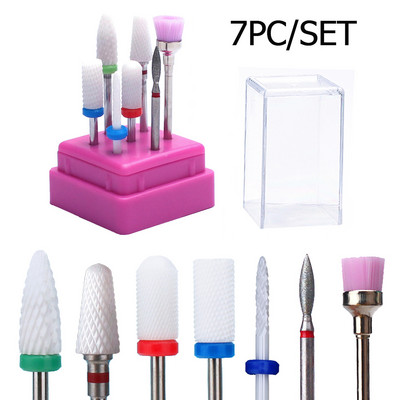 10 vnt nagų grąžtų rinkinys Keraminių frezavimo pjaustytuvų rinkinys Elektrinės mašinos manikiūro antgaliai Rotary Burr odelių įrankiai Priedai