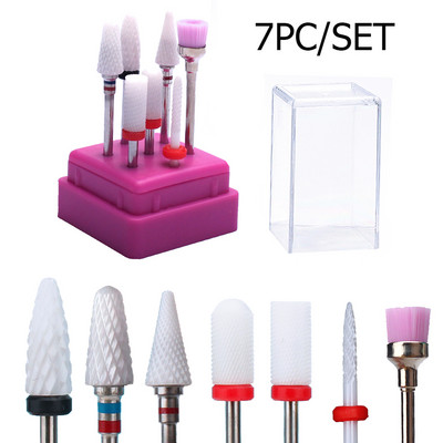 10 vnt nagų grąžtų rinkinys Keraminių frezavimo pjaustytuvų rinkinys Elektrinės mašinos manikiūro antgaliai Rotary Burr odelių įrankiai Priedai