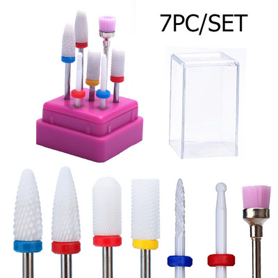10 vnt nagų grąžtų rinkinys Keraminių frezavimo pjaustytuvų rinkinys Elektrinės mašinos manikiūro antgaliai Rotary Burr odelių įrankiai Priedai