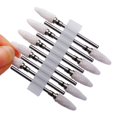 10 vnt karbido manikiūro pjaustytuvų rinkinys nagų grąžtai, gelio lako valiklis, pjoviklis Keraminės braškės nagams elektrinės dildės įrankiai