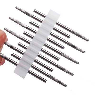 10 vnt karbido manikiūro pjaustytuvų rinkinys nagų grąžtai, gelio lako valiklis, pjoviklis Keraminės braškės nagams elektrinės dildės įrankiai