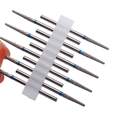 10 vnt karbido manikiūro pjaustytuvų rinkinys nagų grąžtai, gelio lako valiklis, pjoviklis Keraminės braškės nagams elektrinės dildės įrankiai