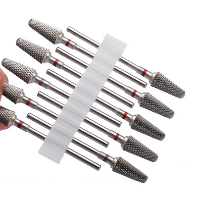 10 vnt karbido manikiūro pjaustytuvų rinkinys nagų grąžtai, gelio lako valiklis, pjoviklis Keraminės braškės nagams elektrinės dildės įrankiai