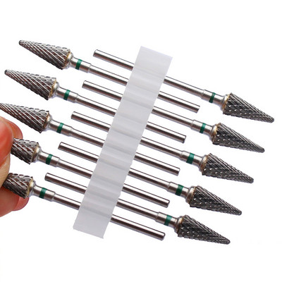 10 vnt karbido manikiūro pjaustytuvų rinkinys nagų grąžtai, gelio lako valiklis, pjoviklis Keraminės braškės nagams elektrinės dildės įrankiai