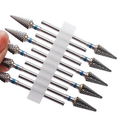 10 vnt karbido manikiūro pjaustytuvų rinkinys nagų grąžtai, gelio lako valiklis, pjoviklis Keraminės braškės nagams elektrinės dildės įrankiai