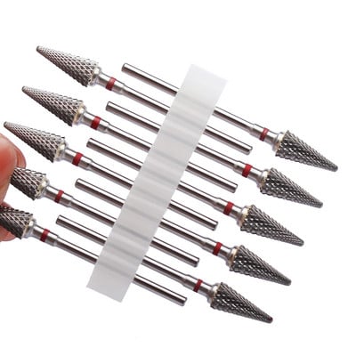 10 vnt karbido manikiūro pjaustytuvų rinkinys nagų grąžtai, gelio lako valiklis, pjoviklis Keraminės braškės nagams elektrinės dildės įrankiai